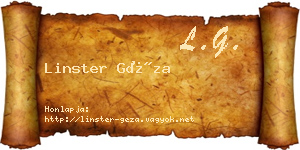 Linster Géza névjegykártya