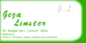 geza linster business card