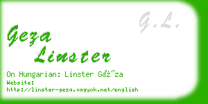 geza linster business card